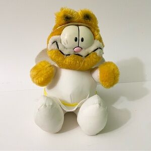 Vintage 1983  Plush Garfield Plush Sitting Angel Costume 7 Inch Tall Stuffed Cat
